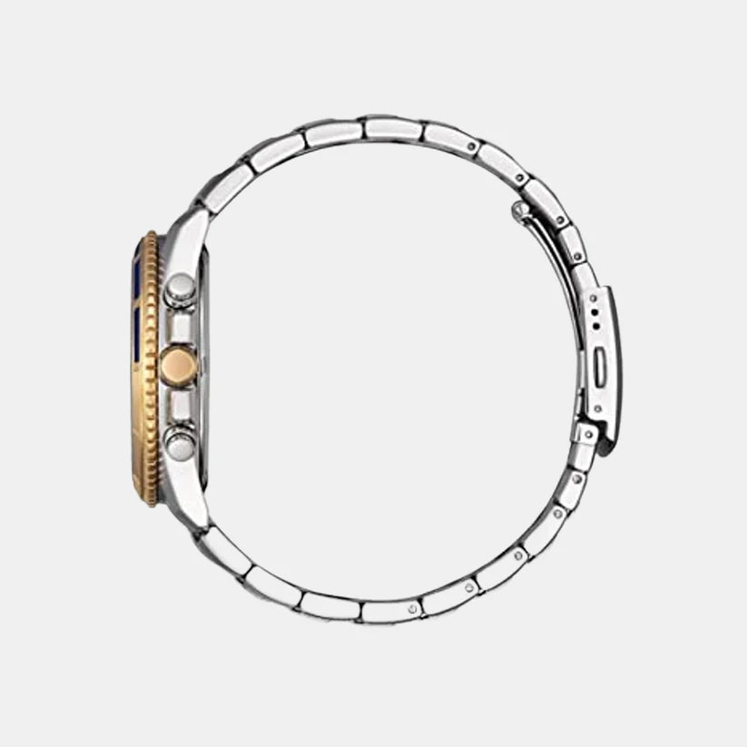 Men Quartz Blue Dial Chronograph Stainless Steel Watch AN8206-53L