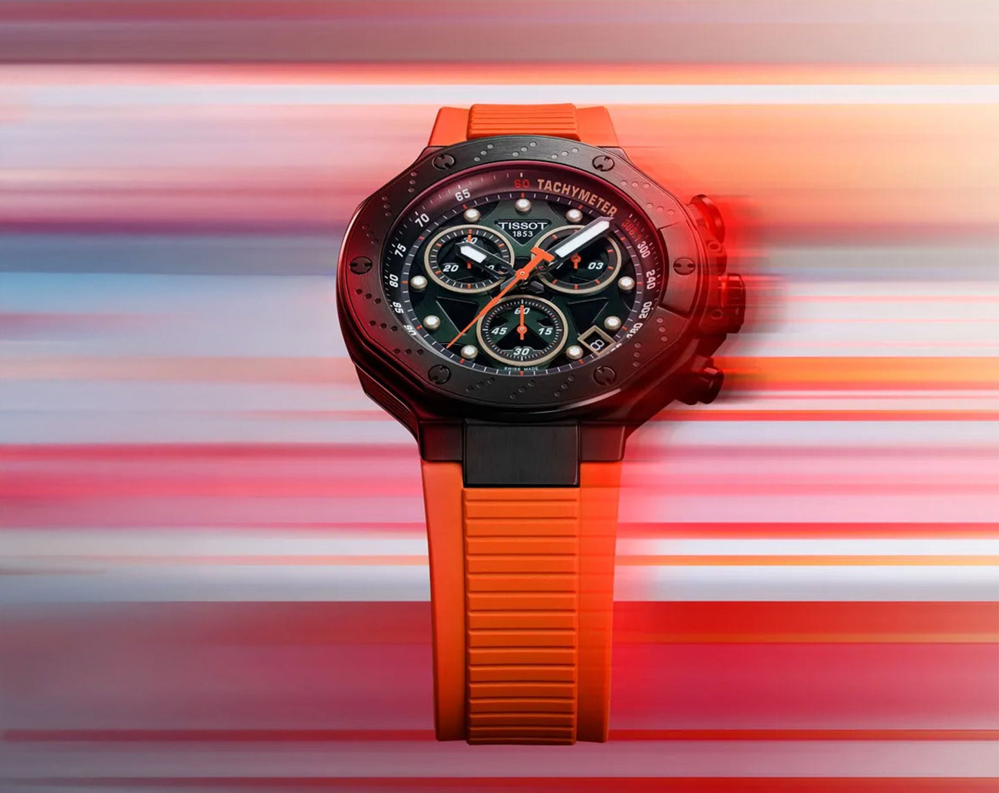 T-Race Quartz Chronograph- Orange Strap